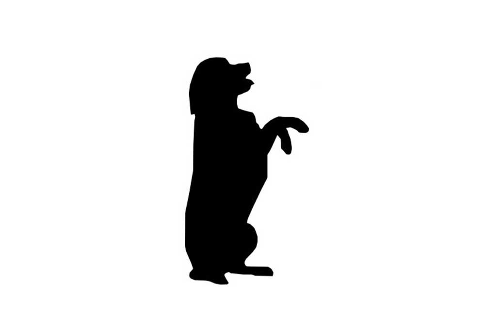 Dog Clip Art Silhouette of Begging Dog | Dog Clip Art Images