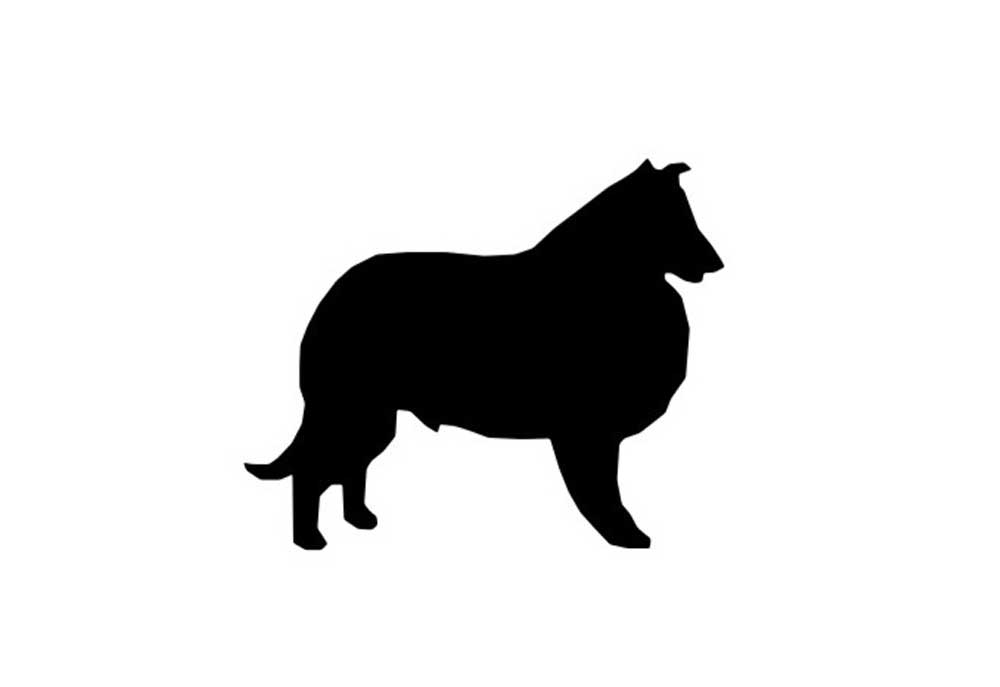 Dog Clip Art | Collie Dog Standing in Silhouette