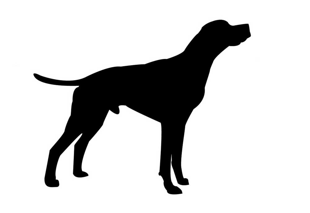 Clip Art of Dog Standing Posed | Dog Clip Art Silhouettes