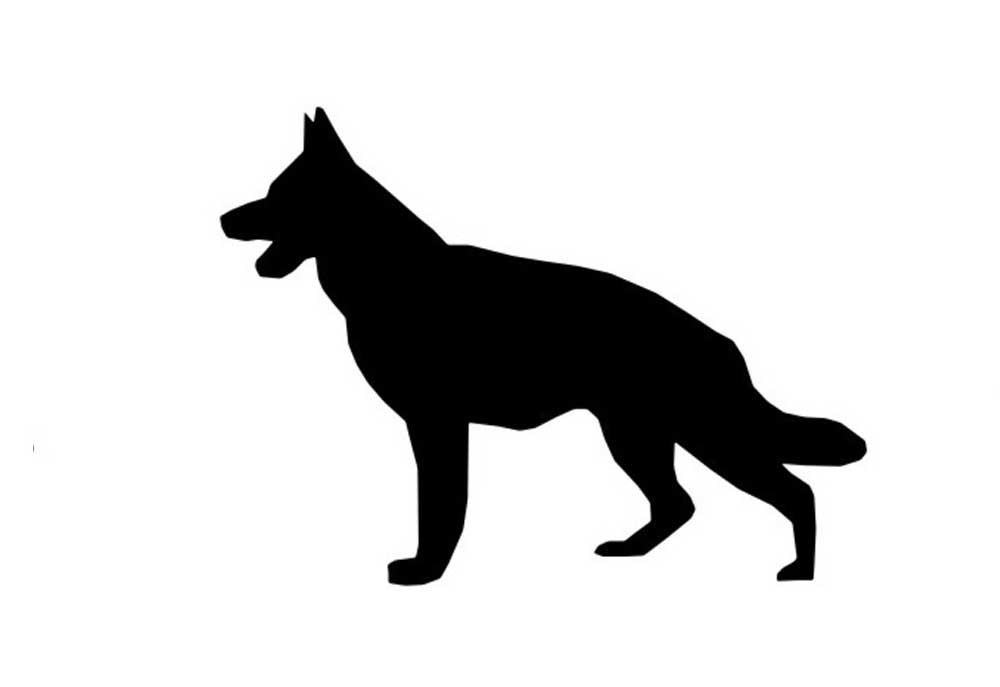 Clip Art German Shepherd Dog in Silhouette | Dog Clip Art Pictures
