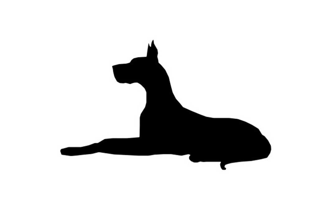 A Great Dane dog Lying Down | Dog Clip Art Pictures