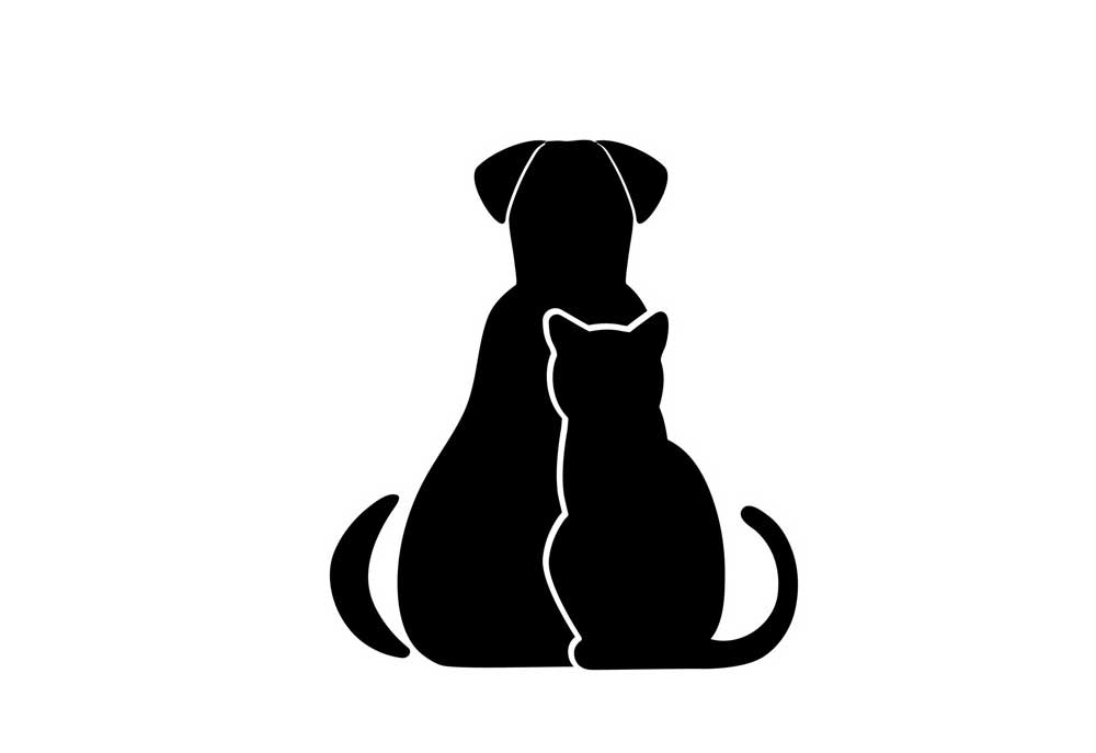 Small Dog and Cat in Silhouette | Clip Art of Dogs