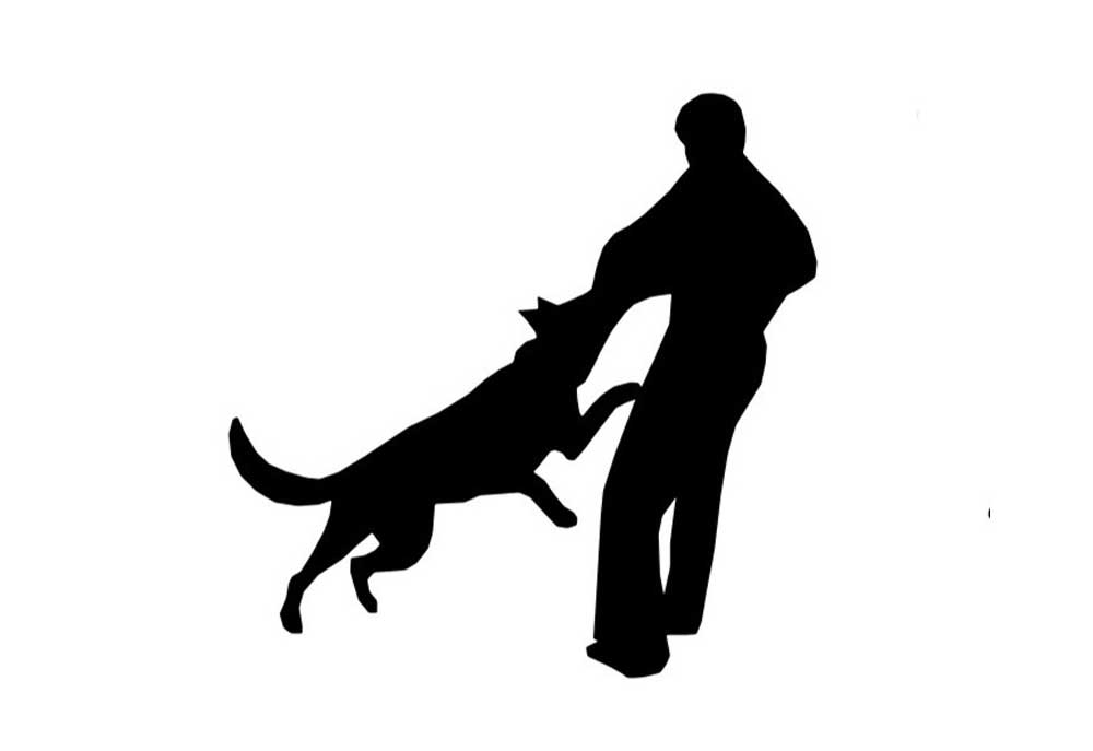 Clip Art Silhouette of Dog Attacking Person | Dog Clip Art Pictures