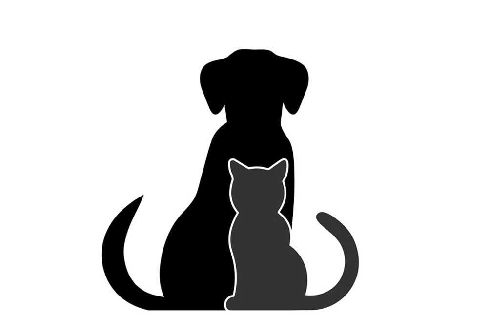 Silhouette of Puppy Dog and Kitten | Dog Clip Art Images