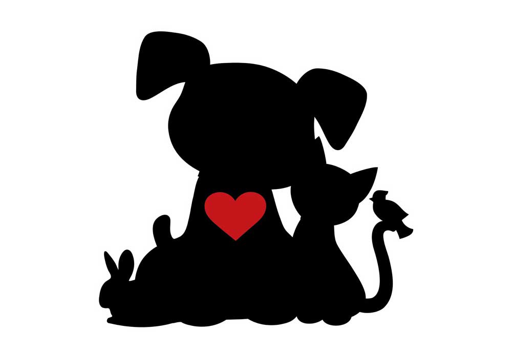 Silhouette of Puppy Kitten Bunny Bird | Dog Clip Art Images