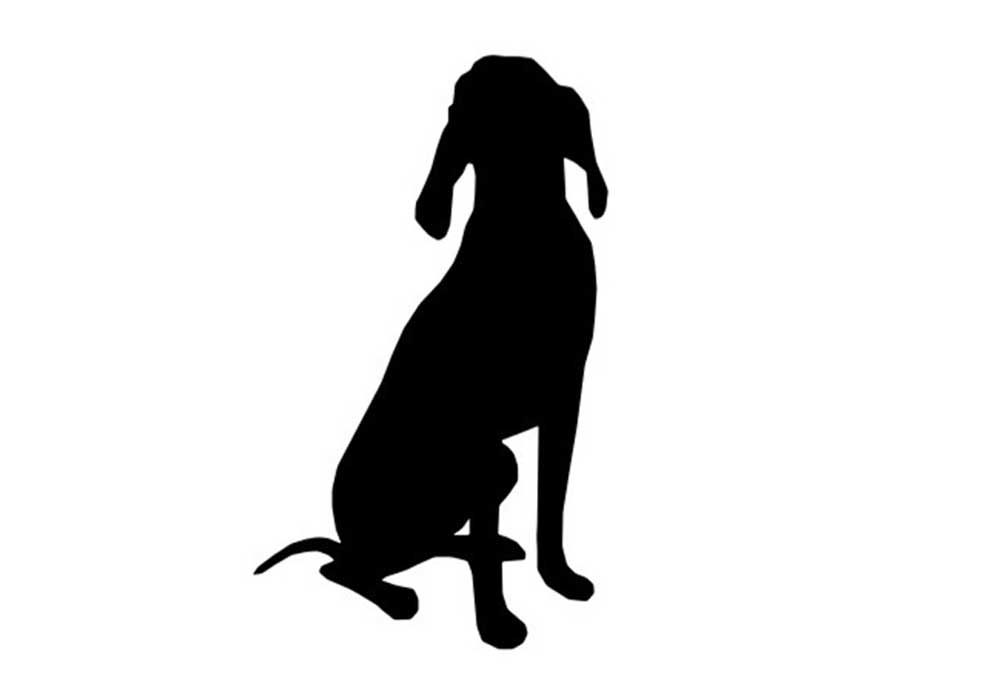 Silhouette of Sitting Hound Dog | Dog Clip Art Images