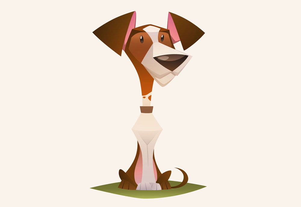 Vector Illustration Clip Art of Brown and White Dog | Dog Clip Art Pictures