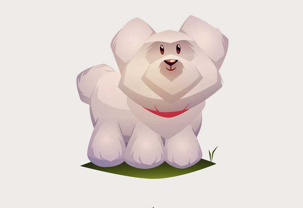 Dog Clip Art Vector Illustration of Cute White Puppy Dog | Dog Clip Art Pictures