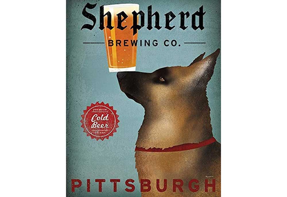 Dog Poster by Ryan Fowler 'Shepherd Brewing Company Pittsburg' | Dog Posters and Prints