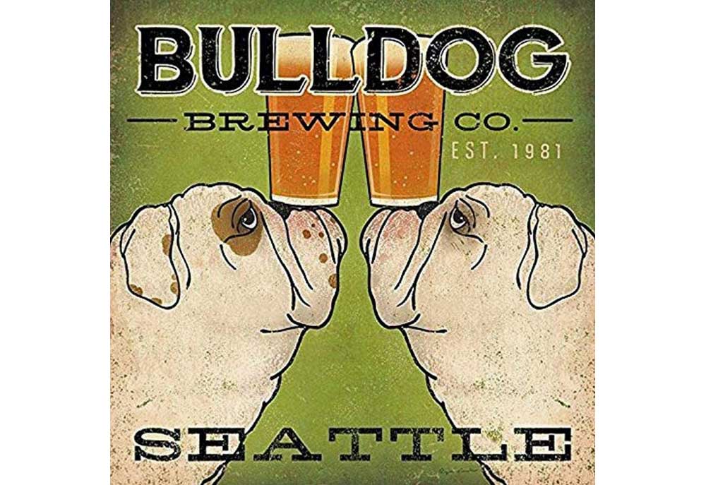 Bulldog Brewing Co. Seattle Dog Poster | Dog Posters Art Prints