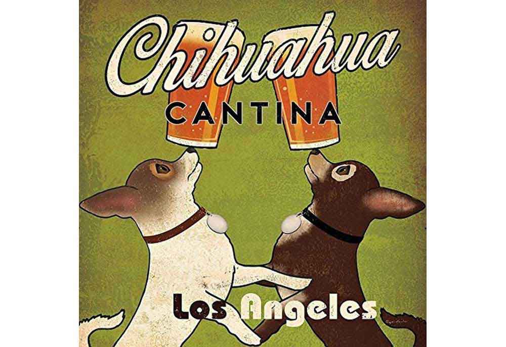 'Chihuahua Cantina Los Angeles' Dog Poster Art by Ryan Fowler | Dog Posters and Prints