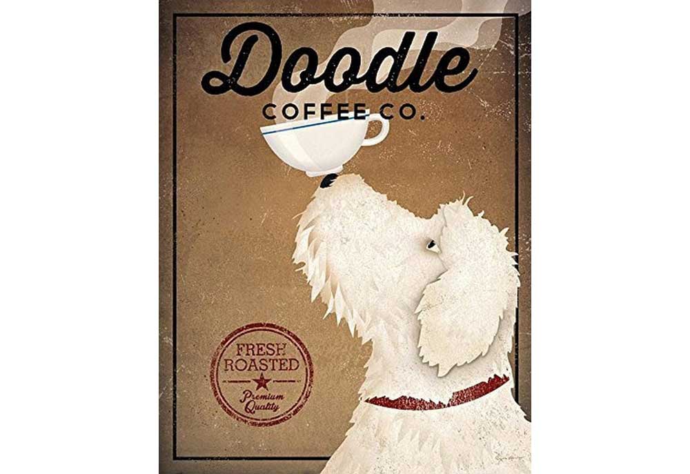 'Doodle Coffee Company' Dog Poster Art by Ryan Fowler | Dog Posters and Prints