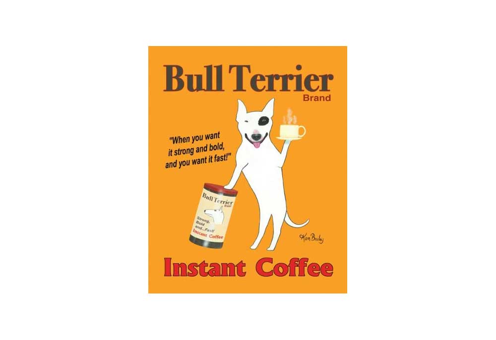 Bull Terrier Brand Coffee Poster | Dog Posters Art Prints
