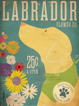 Labrador Flower Company Dog Poster | Dogs Posters Prints