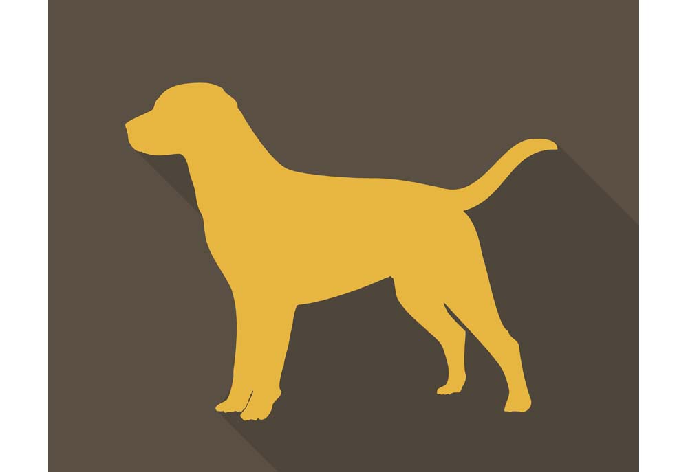 Clipart of Dog Standing in Silhouette | Dog Clip Art Images