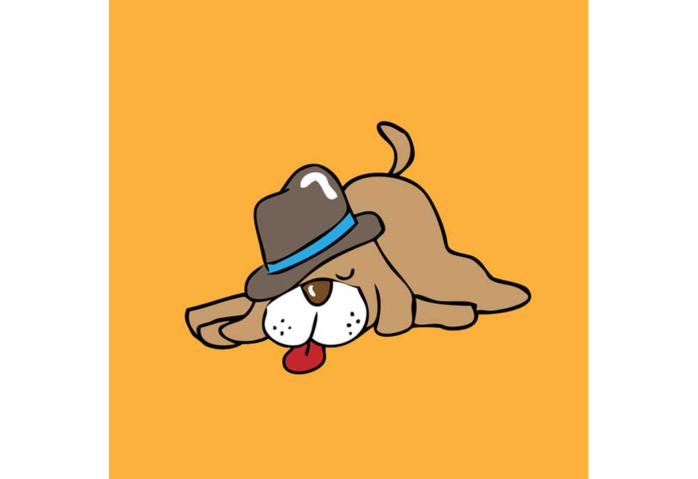 Dog Sleeping Wears Hat Clip Art | Dog Clip Art Images