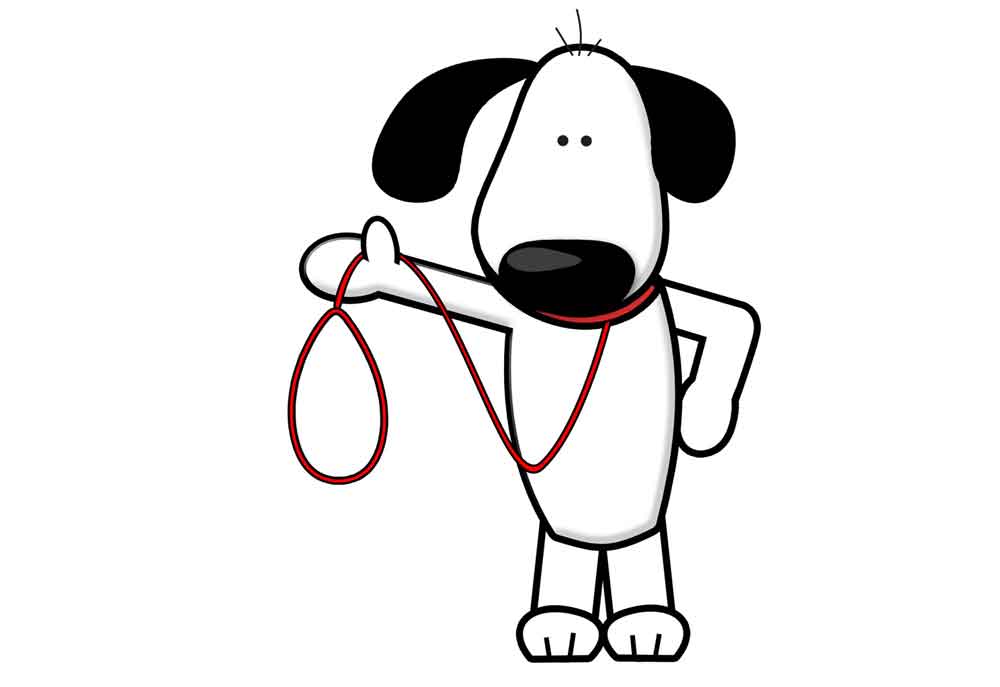 Dog Standing Holding Leash | Dog Clip Art Images