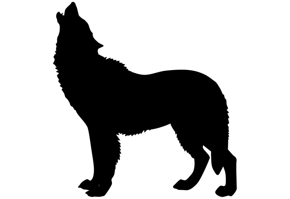 Howling Dog or Wolf Clip Art Silhouette | Dog Clip Art Images