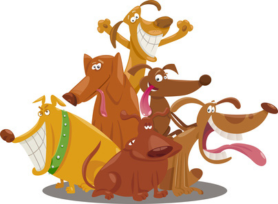 Six Cartoon Dogs Party Animals Dog Clip Art Pictures Six Cartoon Dogs Party Animals Dog Clip Art Pictures