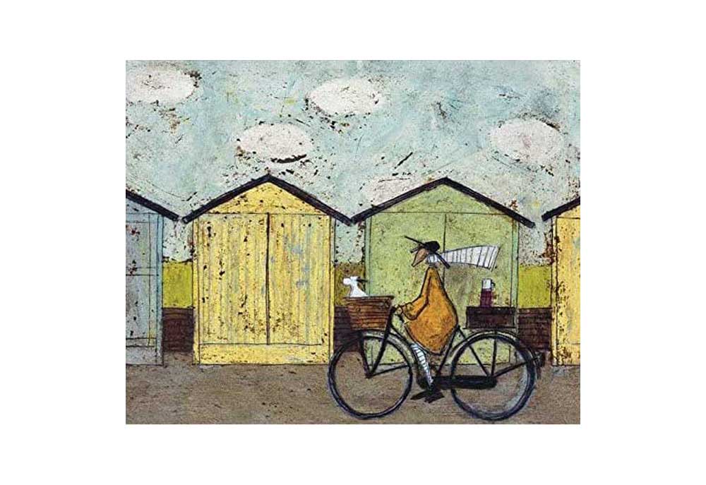Dog Art Print by Sam Toft Titled 'Off for a Breakfast' | Dog Posters and Prints