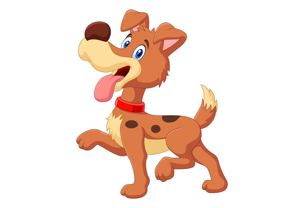 Clip Art of Prancing Happy Dog | Dog Clip Art Images