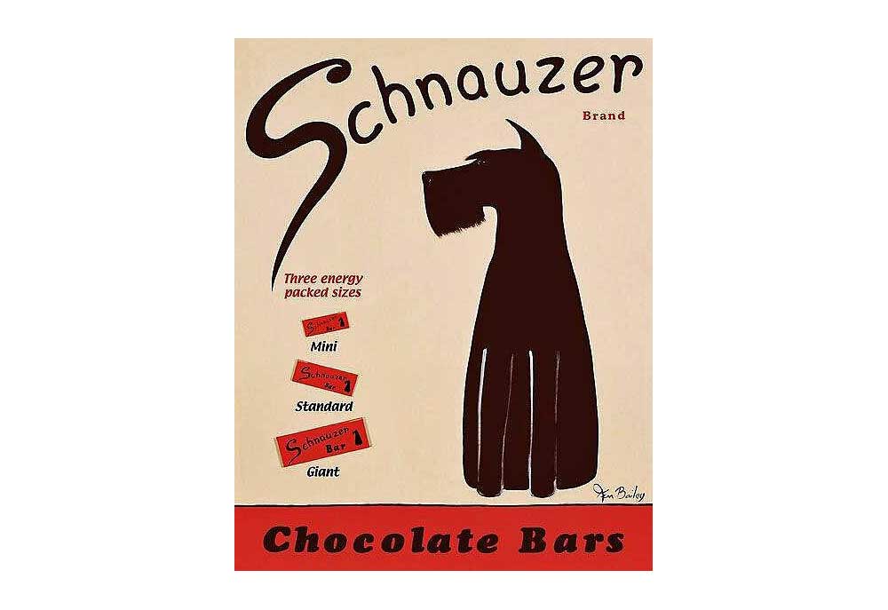 Schnauzer Chocolate Bars Poster | Dog Posters Art Prints