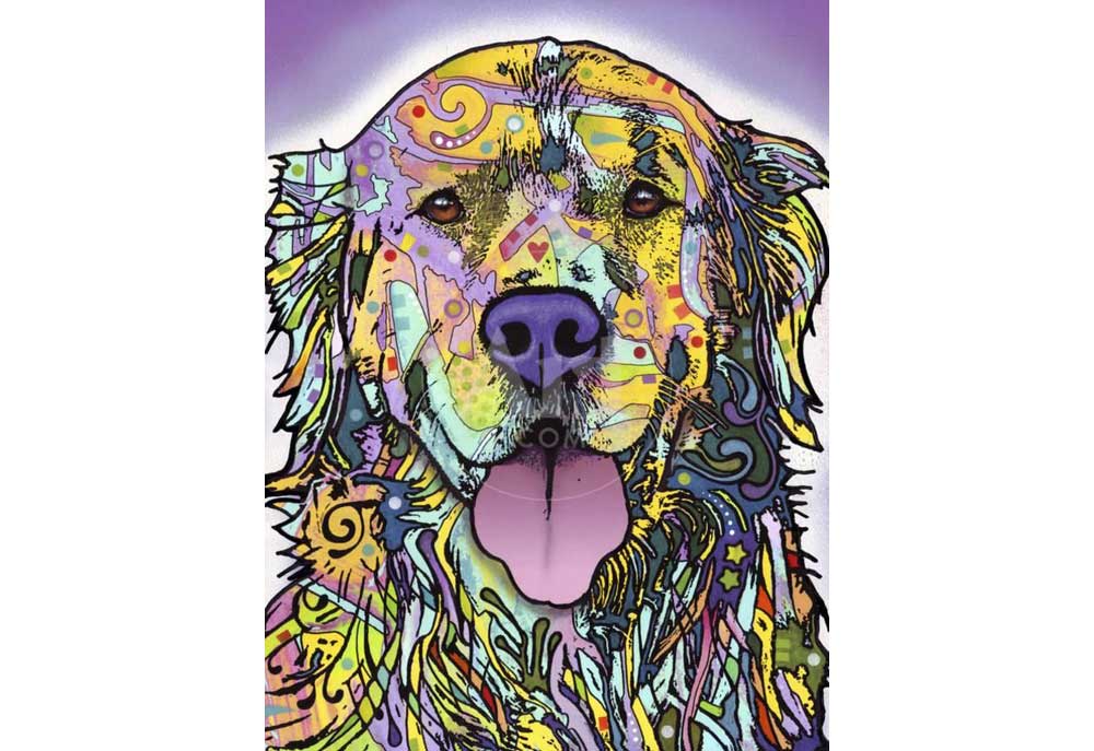 'Silence is Golden' Dog Poster Art by Dean Russo | Posters Prints of Dogs